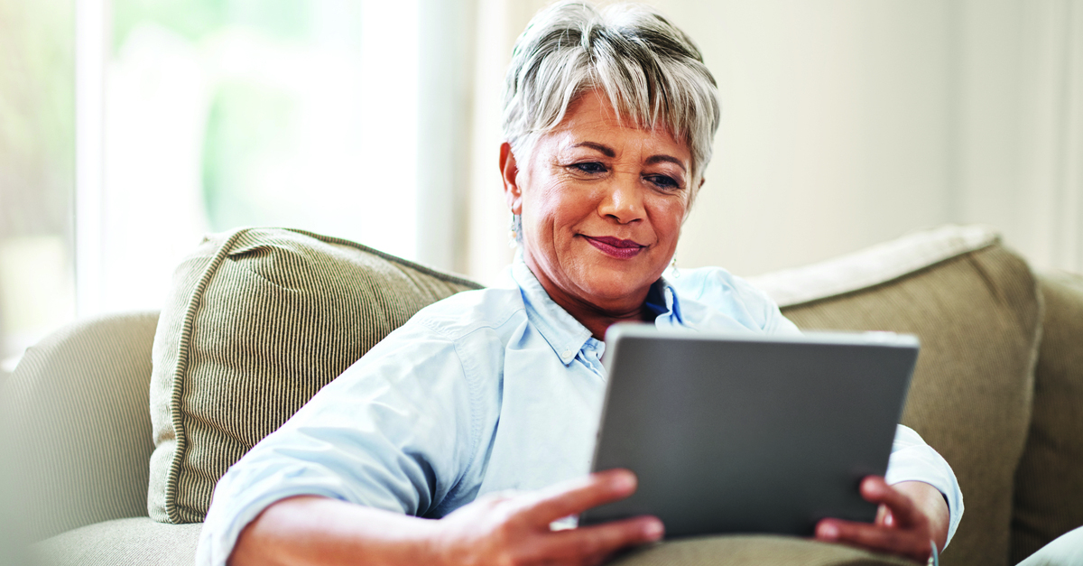 Woman on tablet